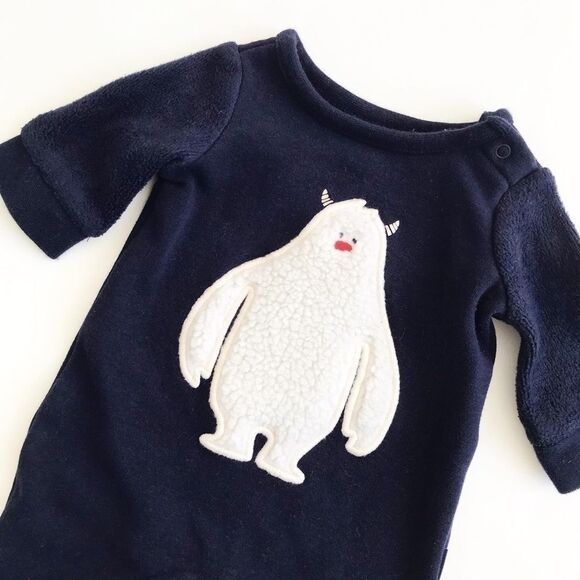 Babygap monster sweatshirt jumpsuit EUC newborn - Picture 2 of 4